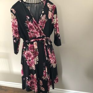 Brand New Never Worn Floral Faux Wrap Dress
